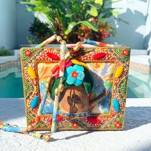 SOLD VTG y2k Mary Frances bag w Watering Can & Flower design